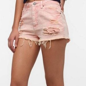 BDG high rise cheeky  slash super destroy shorts